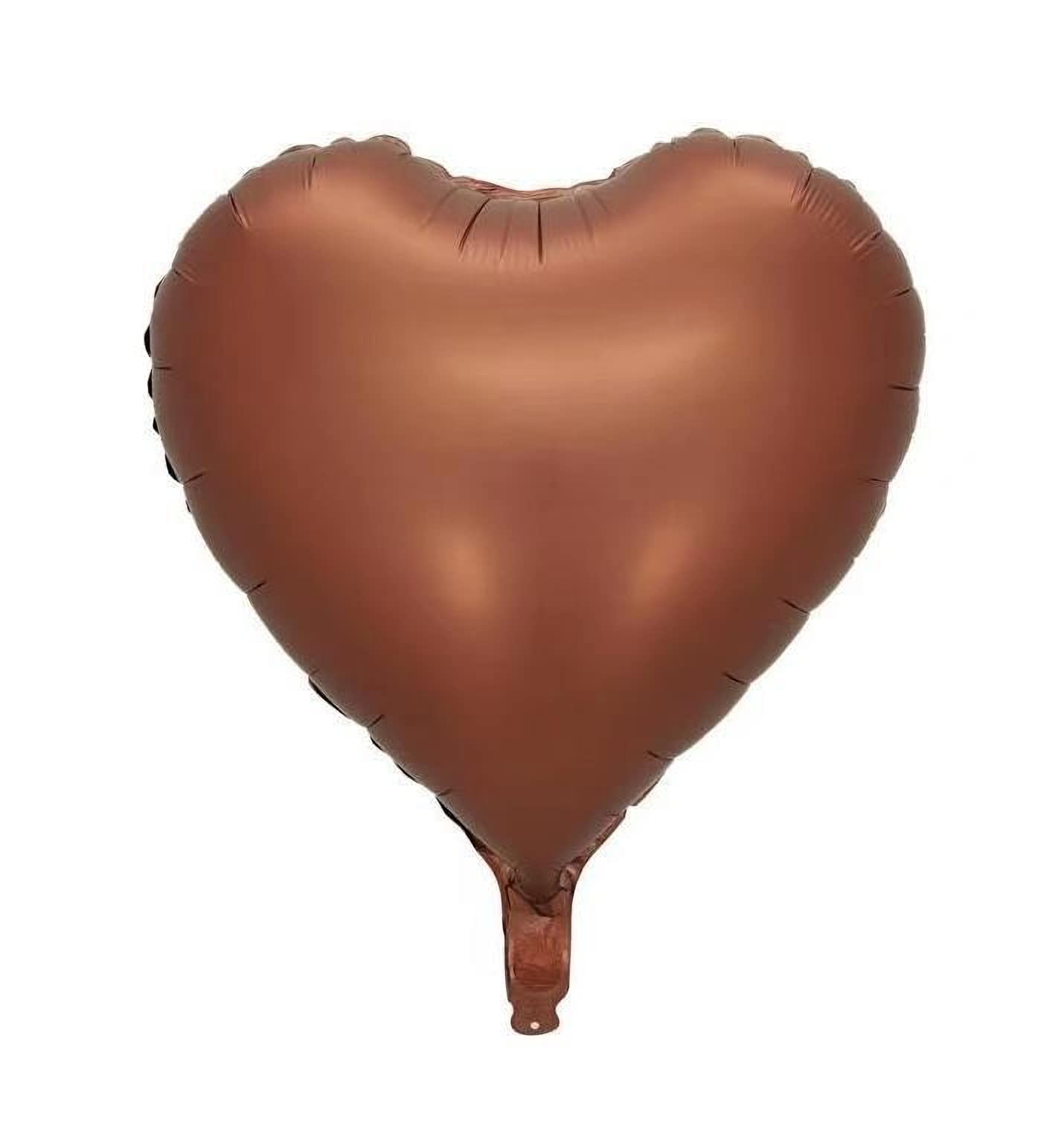 Photo 1 of 10Pcs Coffee Foil Heart Shaped Balloons 18 Inch Brown for Baby Shower, Wedding, Valentine Decorations - Love Party Decorations