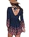 Women's Deep V Neck Backless Print Playsuit