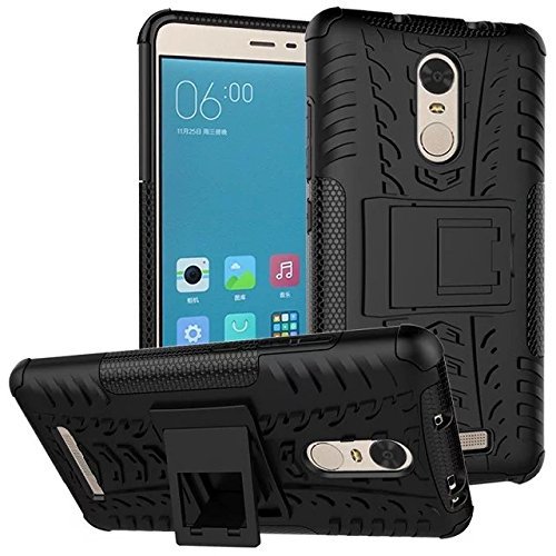 Kaira 2 Rugged Dual Layer Kickstand Warrior Case Back Cover for Xiaomi Redmi Note 3, Black