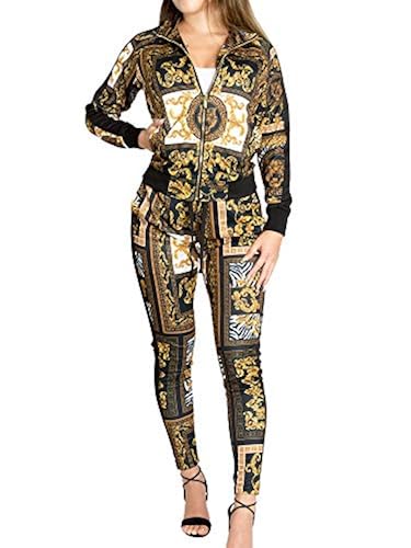 VICTORIOUS Women's Luxury Piece Tracksuit Set Long Sleeve
