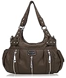 Scarleton 3 Front Zipper Washed Shoulder Bag H129221 - Coffee