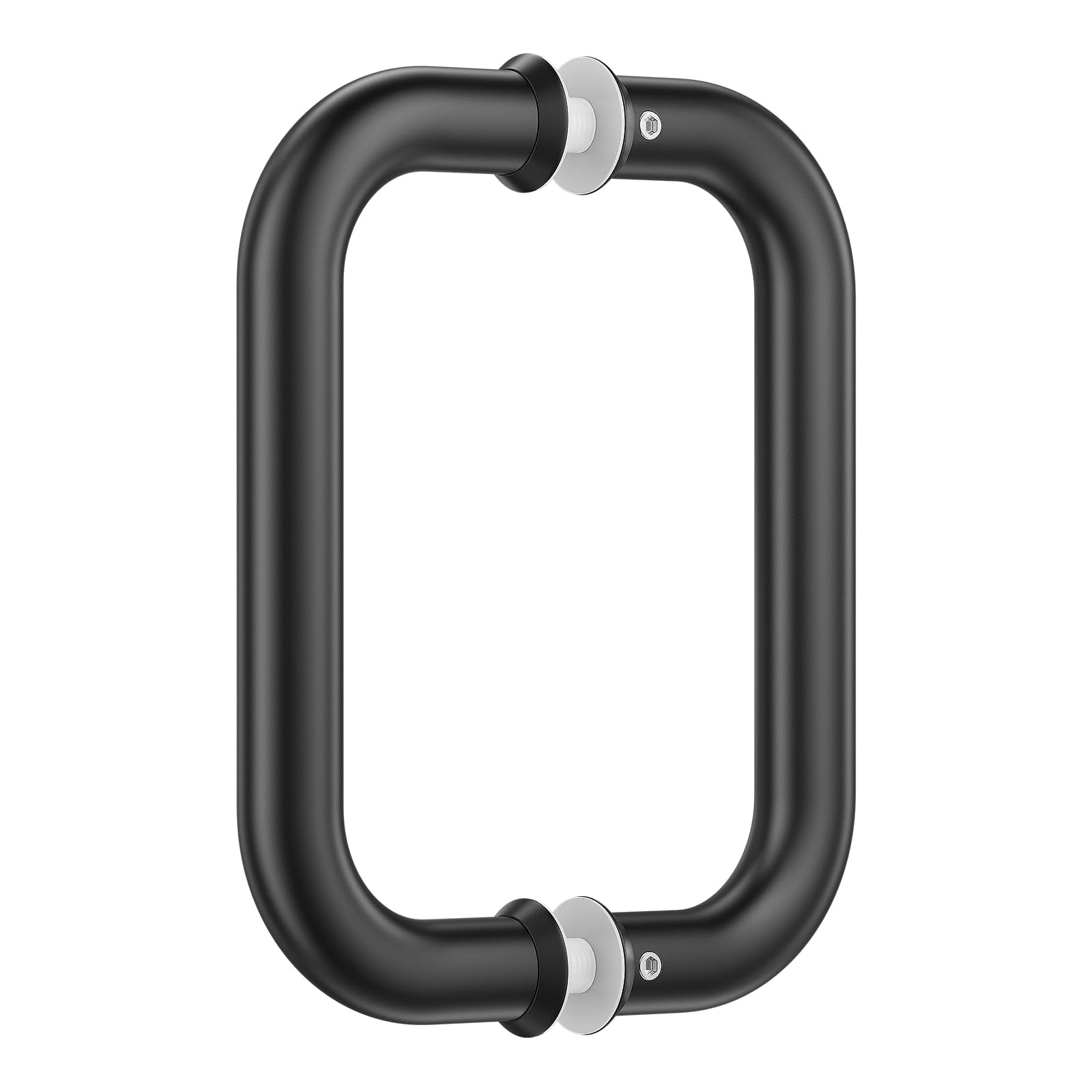 Ranbo C-Shaped 152mm Tubular Back-to-Back Frameless Glass Shower Door Push Pull Handle, Fits 8-12mm(5/16"-1/2") Glass Doors,152mm Mounting Hole Distance,for Shower Door,barn Door,Matte Black — image 1