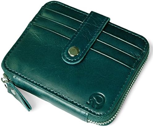 Women Genuine Leather Wallet Coin Travel Card Case Green Color
