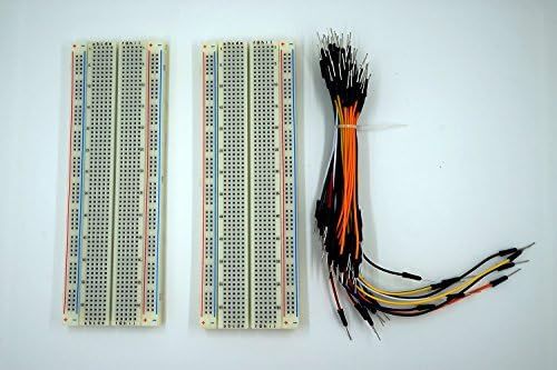 Godigoaue 830 Tie-point Breadboard 2Pcs,Flexible jumper wire 65Pcs Kit for Ardunio UNO, Raspberry Pi and other test