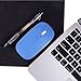 HDE Ultra-Thin Wireless Mouse 2.4GHZ Ergonomic Candy Colored Optical Mouse with USB Nano Receiver and Adjustable DPI Switch (Blue)