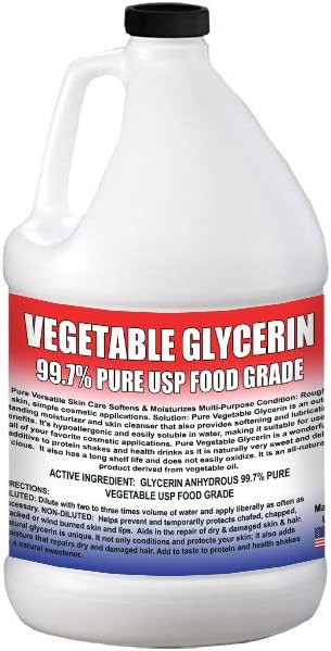 Vegetable Glycerine Kosher USP 99.7%+ Pure - Net Wt. 168 oz. - High Quality and Sweetness - 1 Fluid Gallon