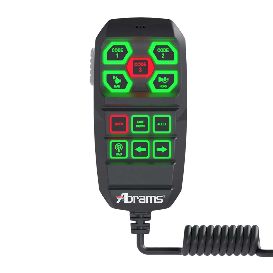 Abrams Logic 1100 Programmable Handheld Siren System & Light Controller for Fire Truck ATV UTV POV Police Car Siren PA System 100W Emergency Sirens for Vehicles