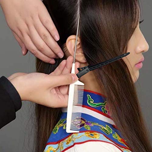 24 Packs Duck Bill Clips, Bantoye 3.35 Inches Rustproof Metal Alligator Curl Clips with Holes for Hair Styling, Hair Coloring, Black - Thumbnail 5