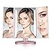 EASEHOLD Makeup Vanity Mirror Rechargeable with 3 Color 42 LEDs Dimmable Lights 1X/10X Magnifying 90°Rotation Cosmetic Beauty Portable Detachable Countertop Circle Tabletop Desk Face Mirror 2 Pack