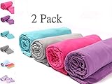 Tayun Microfiber Light weight, Quick dry, Super Absorbing Towel set, Protect Your Yoga Mat and Improve Your Grip! Camping towel, Sport towel. Beach Towel Set, 70x140cm Extra Big + 30x40cm (Grey)