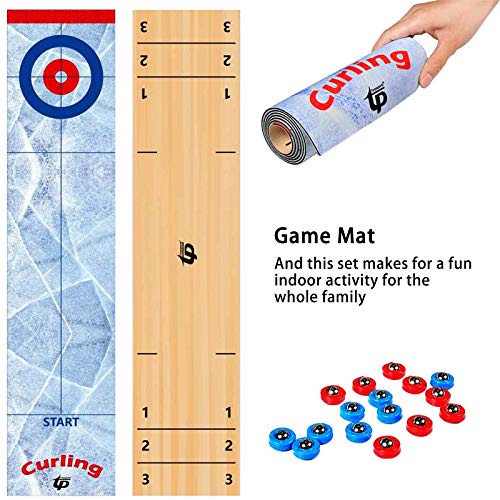 qiutian712 Mini Shuffleboard Game Set,2 in 1 Tabletop Shuffleboard
