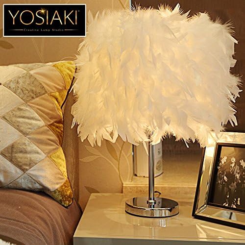 Eros® Feather Lamp｜Modern White Feather Table Light Elegant Fashion Bedroom Desk Light