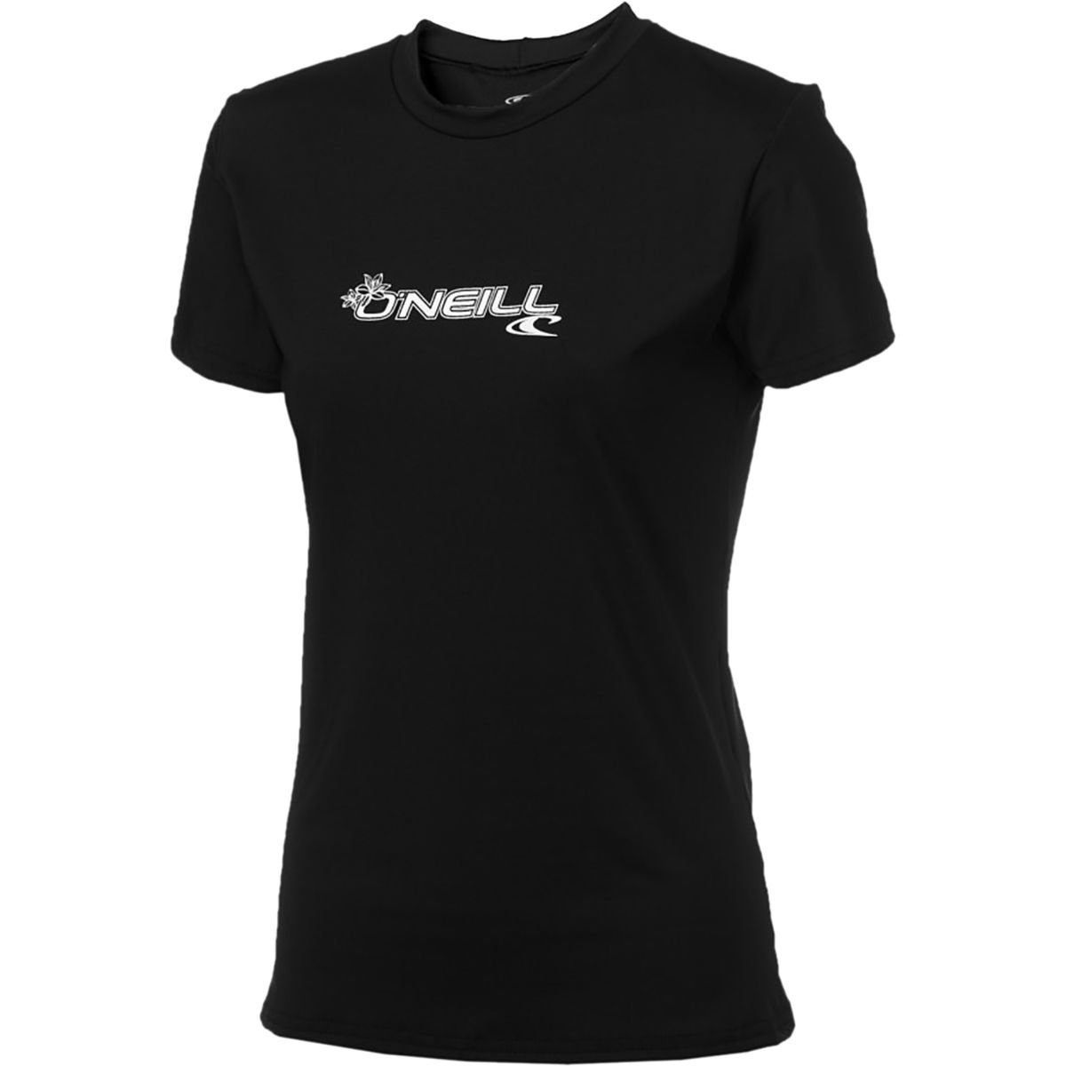 O'Neill Women's Basic Skins UPF 50+ Short Sleeve Sun Shirt, Black, Medium