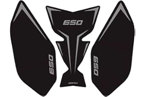 TZMAPU Motorcycle Fuel Tank Protector, Compatible with Kawasaki Ninja 650 Z650 Fuel Tank Pad Non-Slip Gas Tank Sticker Set Rubber Protection Pad (Black)