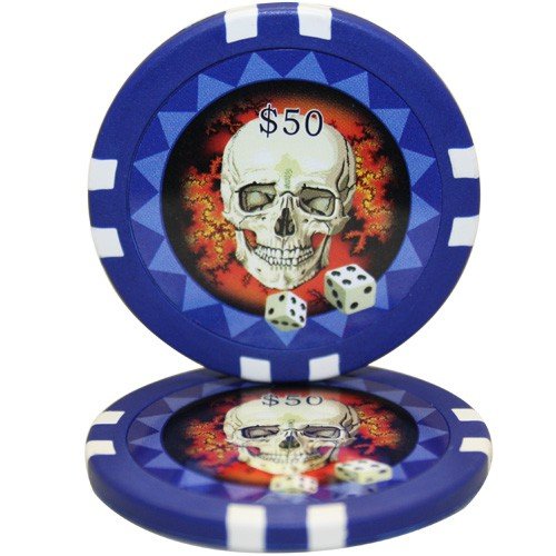 New 1000pcs 13.5g Skull Poker Chips Set Aluminum Case Custom Build