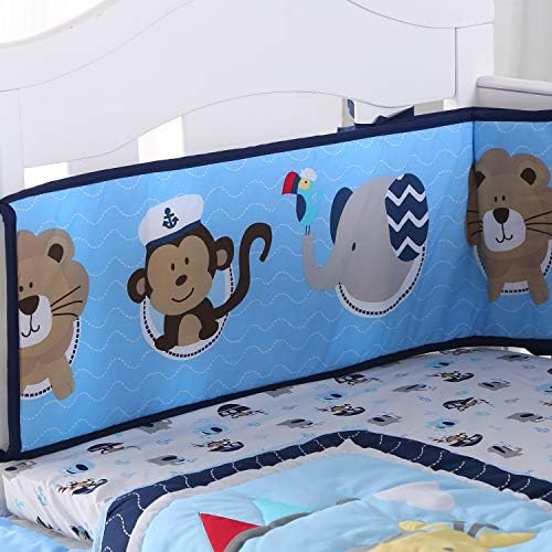 Wowelife Jungle Baby Bumper Pads Lion Elephant and Giraffe Crib Bumper Pads Safe for Baby(Brown