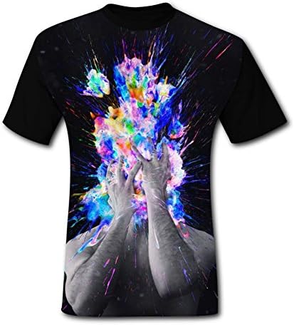 Qeron612kky435 Glaring Man Men's Summer Short Sleeve Crew Neck Casual T-Shirt