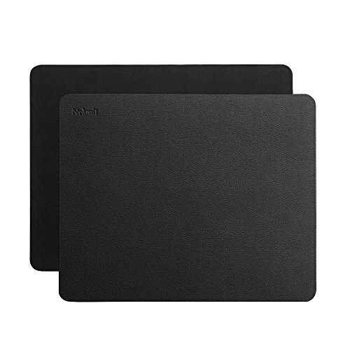 Nekmit Leather Mouse Pad with Waterproof Coating, Non Slip Base, Black - Thumbnail 3