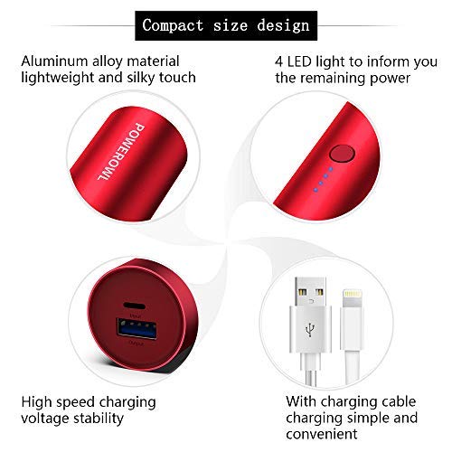 image for POWEROWL Power Bank 5000mAh High Capacity External Cell Phone Charger 