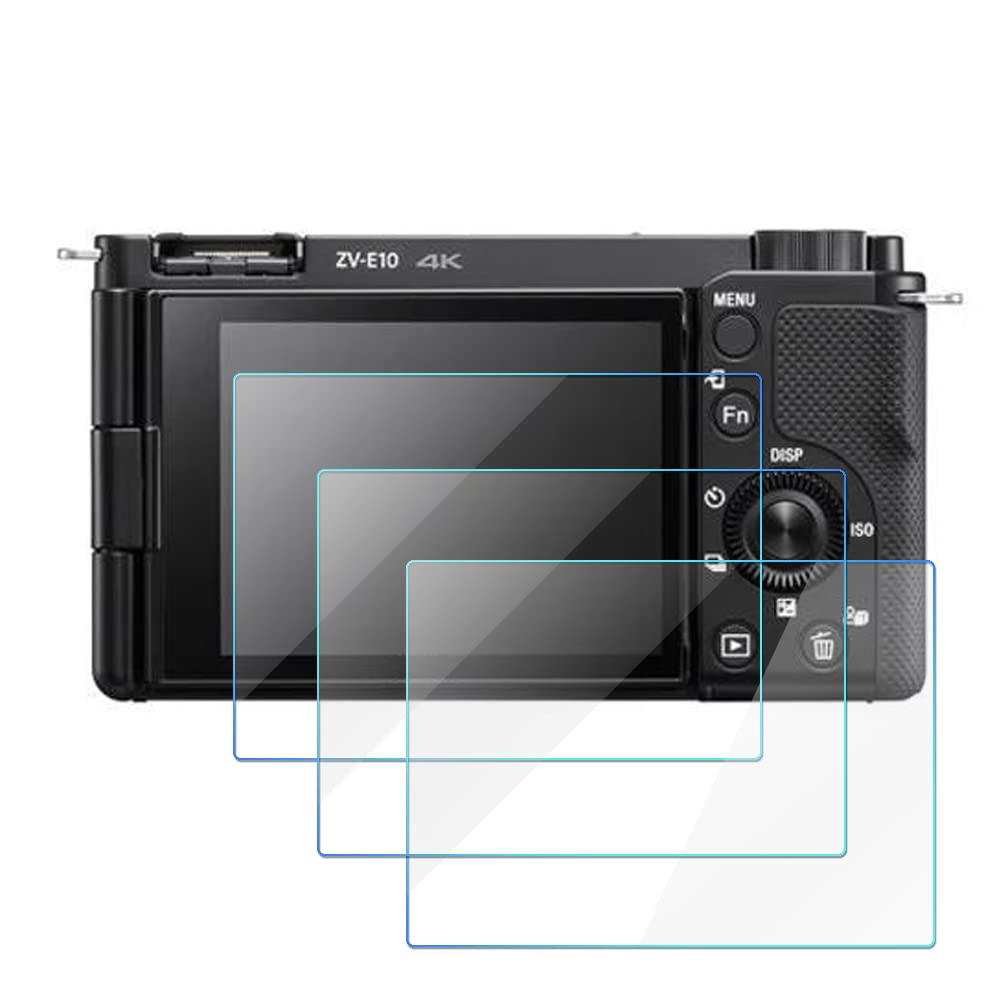 FANZR Tempered Glass Screen Protector Compatible for Sony ZV-E10 ZV-1 A7C Camera, 0.3mm 9H Hardness Anti-Fingerprint (3Packs)