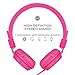 Einskey Kids Headphones, Wired On-Ear Headsets for Children with Microphone, Comfortable Lightweight & Foldable Design for Boys and Girls (Pink)