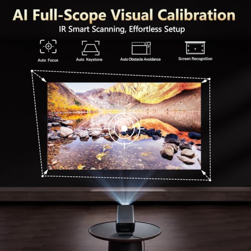 X7 2000 ANSI Smart Projector, 4K/8K Input Support, Native 1080P, 125% sRGB | 20W HiFi Speakers Projector with WiFi and Bluetooth, HDR10, AI Auto Focus & Keystone, Built-In Apps, Android 14, 200" Display
