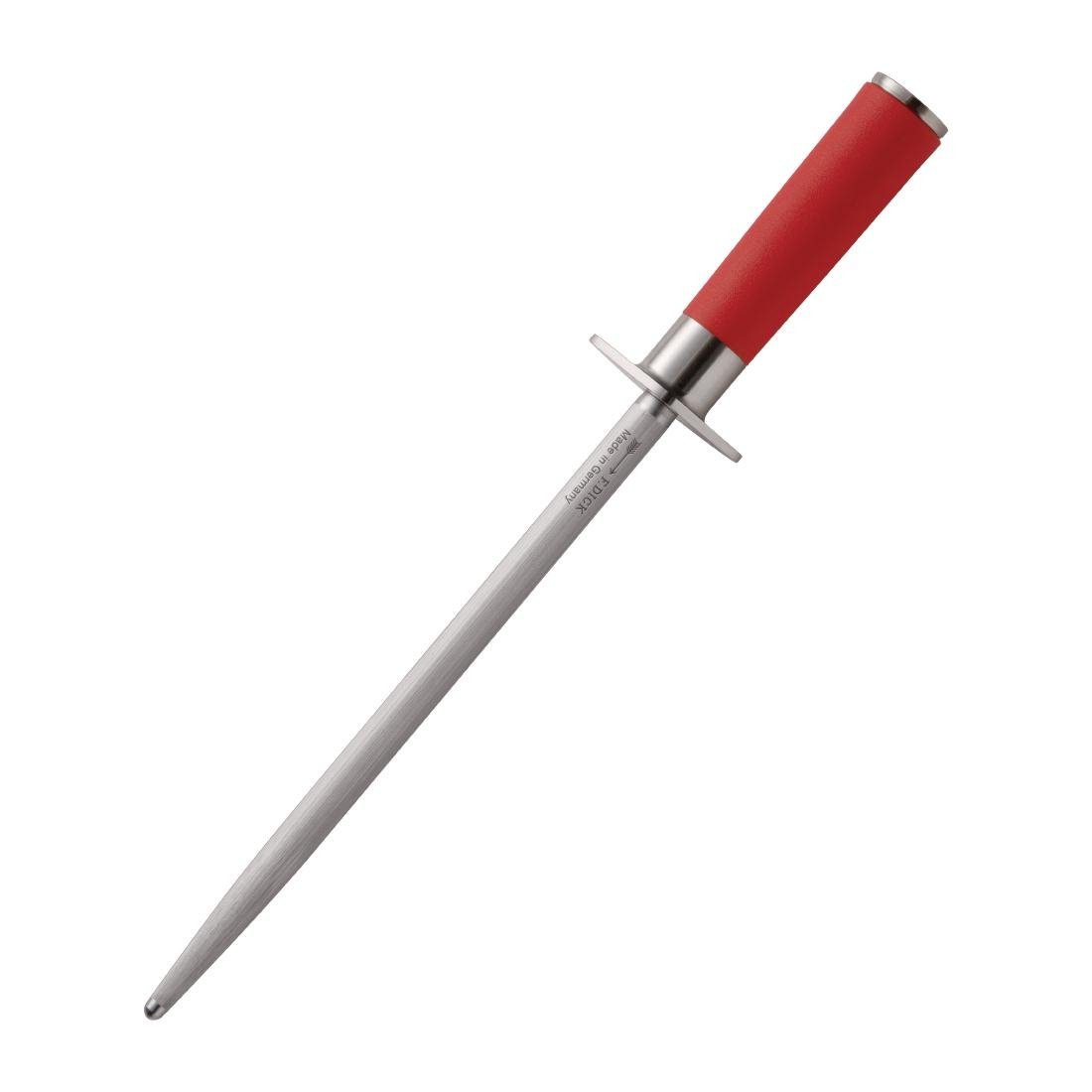 DICK Knife Sharpener, Red, 25 cm - Spirit Round Standard Sharpening Steel