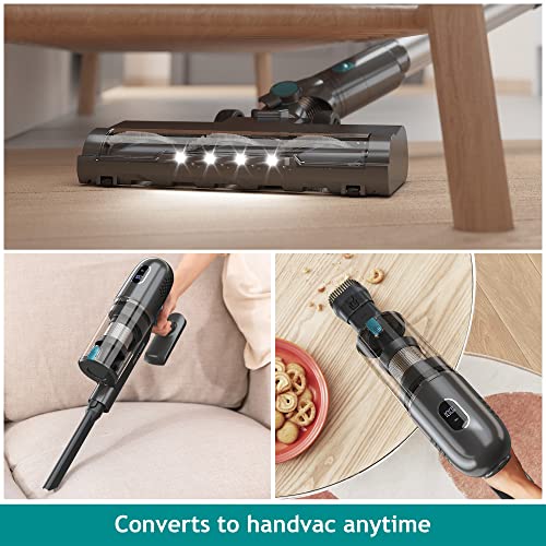 PRETTYCARE Cordless Vacuum Cleaner, 30Kpa Powerful Stick with Brushless Motor, LED Touch Display