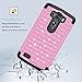LG G3 Case, EC LG G3 Bling Case, Deluxe Studded Diamond Bling Case, Hybrid Hard Soft impact Armor Shockproof Silicone Case Cover For LG G3 (Pink)