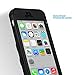 ULAK iPhone 5C Case, iPhone 5C Case Black, Shockproof Soft Silicone Rubber Hard Plastic Hybrid Heavy Duty Protection Kidproof High Impact Case Cover for Apple iPhone 5C -Black