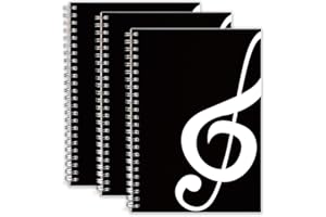 LYUZECHEEAN (3 Pack)Blank Sheet Music Notebook, Composition Staff Paper Notebook, Manuscript Paper Notebook, 11 Staves, Art Music Notebook Black 160 Pages, Total 480 Pages, 26x19cm (Black Music), Musit Notebook
