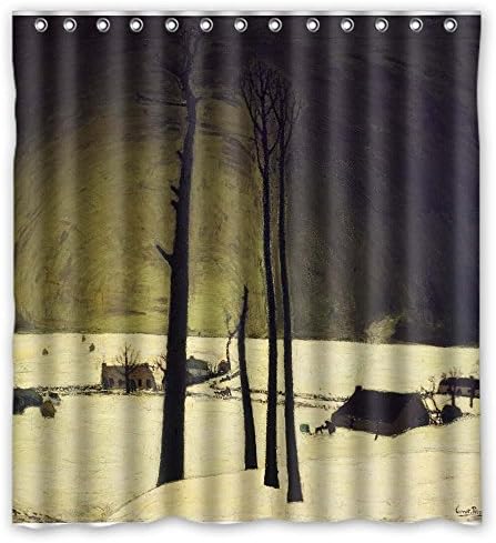 Width X Height / 72 X 72 Inches / W H 180 By 180 Cm Art Painting Constant Permeke - Winter Landscape Shower Curtains Polyester Fabric Ornament And Gift To Father Kids Girl Lover Kids Birthday. Du