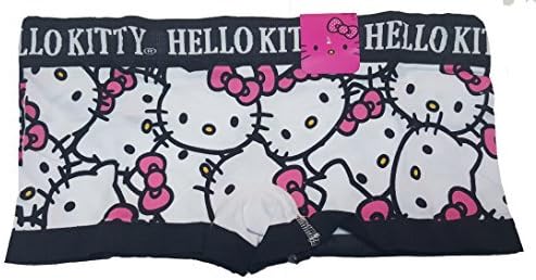 Hello Kitty Heads All Over White Boyshort Panties - Small