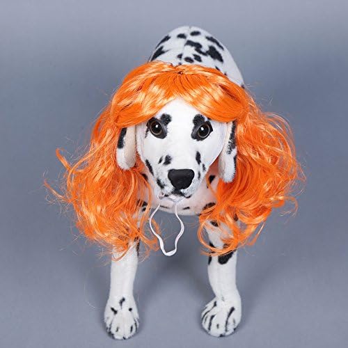 Lecent@ Pet Supplies Dog Costumes Long Curly Synthetic Pet Hair Pet Wig Dog Cat Wigs Pet Accessories Pet Headwear