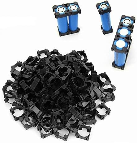 FTVOGUE 100Pcs 18650 Li-ion Battery Holder Stand Cylindrical Battery Pack Bracket Safety Anti Vibration Plastic Case Box
