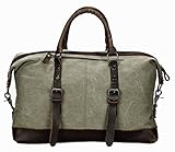 Oversized Leather Canvas Duffel Tote Weekender Travel Shoulder Handbag Gift Idea