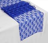 MDS Pack Of 25 Wedding 12 x 108 inch Lace Table Runner For Wedding Banquet Decor table Lace Runner- Royal Blue