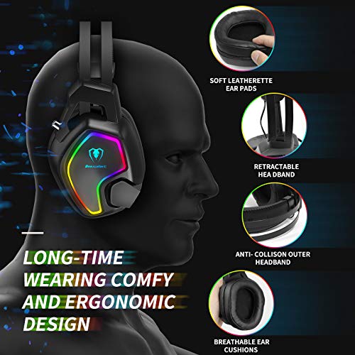 Gaming Headset for PS4 PC Xbox One Controller, Professional PS4 Headset