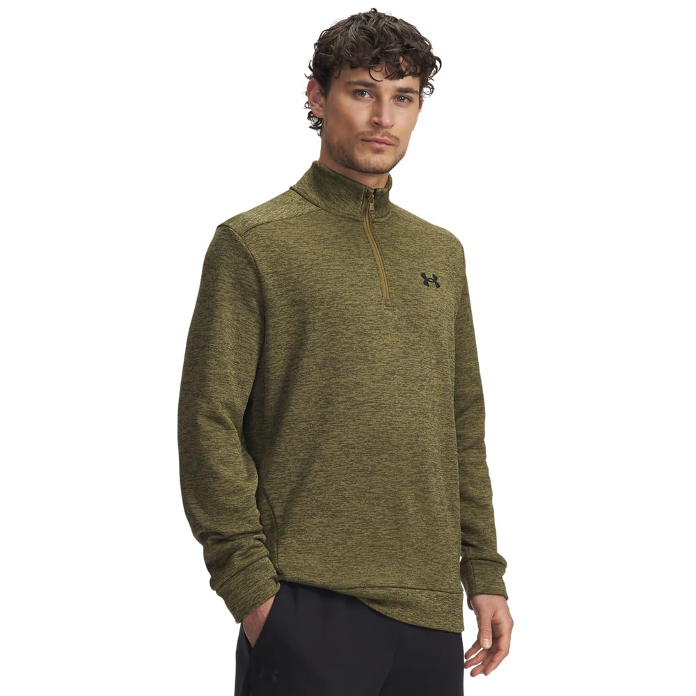 Under Armour Men’s Armour Fleece Twist Quarter Zip, (320) Canteen Green / / Black, 4X-Large