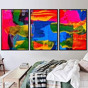 signwin 3 Piece Framed Canvas Wall Art Abstract...