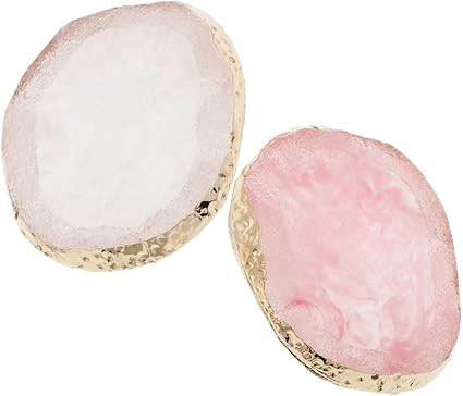 Ipotch 2pcs Palette Nail Art Resine Imitation Agate Boisson Coaster Tasse Mat Melange De Couleurs Decorations De Table Rose Amazon Fr Cuisine Maison