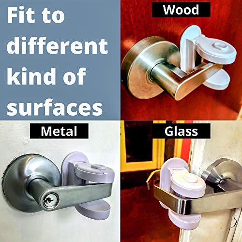 We-Guard-Child-Proof-Door-Lever-Lock--New-Upgraded-Design-Set-of-2-Adjustable-3M-Adhesive-Easy-to-Install-Handles-Lock-Your-Privacy-and-The-Safety-of-Your-Baby-Kids-and-Pets-Matter