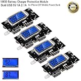 4pcs 186 50 Battery Charger Protection Module, Power&nbsp;Bank&nbsp;PCB&nbsp;Module&nbsp;Board, Dual&nbsp;USB&nbsp;5V&nbsp;1A&nbsp;2.1A with&nbsp;BMS&nbsp;Protection&nbsp;for&nbsp;Phone&nbsp;DIY&nbsp;Mobile&nbsp;Power&nbsp;Bank