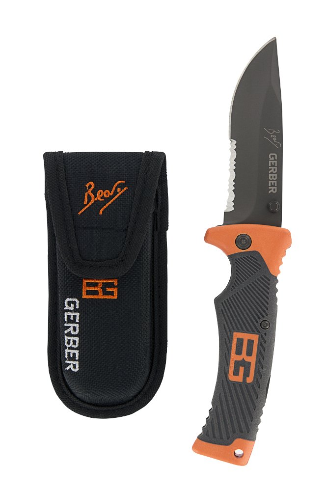 Gerber Bear Grylls Folding Sheath Knife, Serrated Edge [31000752