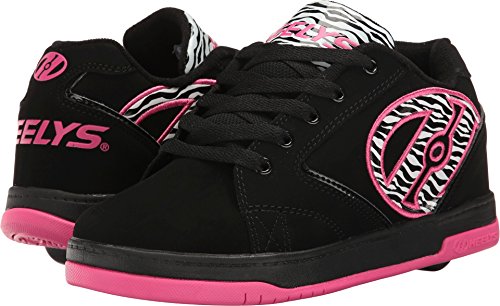 Heelys Girls' Propel 2.0 Sneaker, Black/Pink/Zebra, 6 M US Big Kid