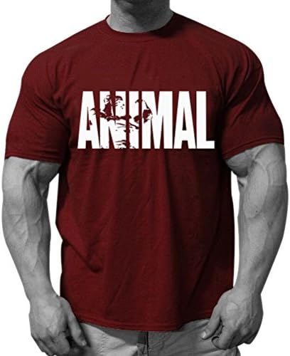Mailiw Mens 3D Printed Bodybuilding Gym Fitness Workout Short Sleeve O Neck T-Shirt