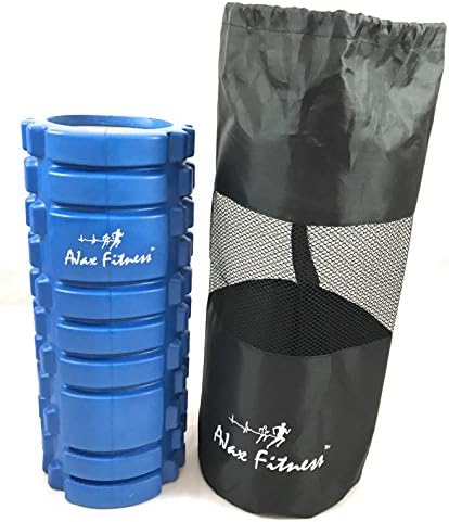 Foam Roller 13" by 5.5" with Carrying Bag | Trigger Point Grid Massage Roller | Yoga Foam Roller (BLUE)