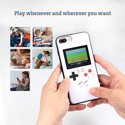 KOBWA Gameboy Case for iPhone,Retro 3D Gameboy Design Style Silicone Cover Case with 36 Small Games,Color Screen,Video Game Cover Case for iPhone X/MAX,iPhone8/8 Plus,iPhone 7/7 Plus,iPhone 6/6Plus