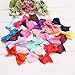 Happeks 20PCS Multi-colored Girls Ribbon Bow Hair Clip Hand-made Kids Alligator Clips Hair Accessories
