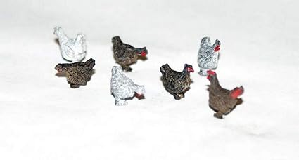 Amazoncom Langley Models Animals 6 Chickens 1 Cockerel O Scale